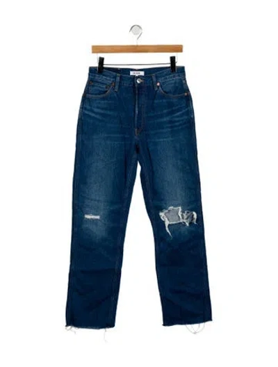 Pre-owned Re/done High-rise Wide Leg Jeans In Blue