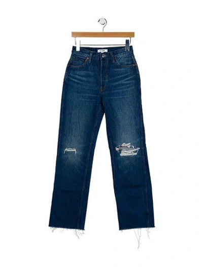 Pre-owned Re/done High-rise Wide Leg Jeans In Blue