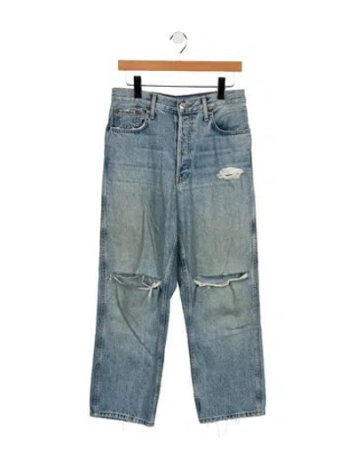 Pre-owned Re/done High-rise Wide Leg Jeans In Blue