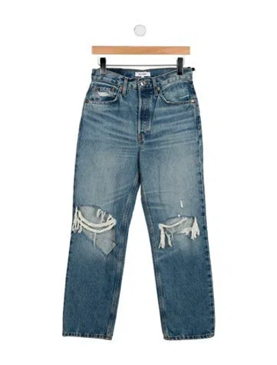 Pre-owned Re/done High-rise Wide Leg Jeans In Blue