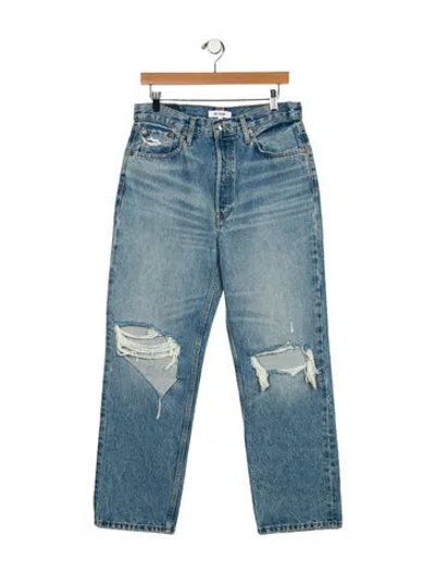 Pre-owned Re/done High-rise Wide Leg Jeans In Blue