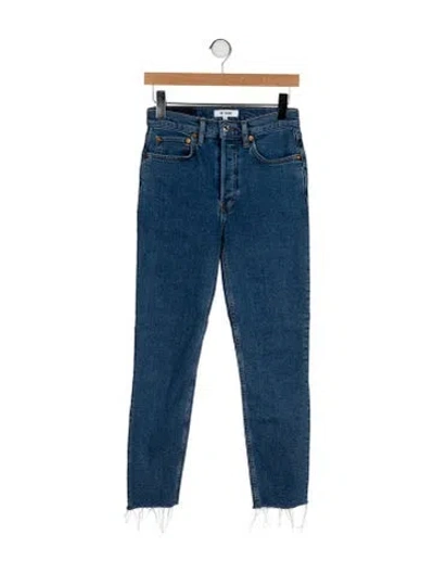 Pre-owned Re/done High-rise Wide Leg Jeans In Blue