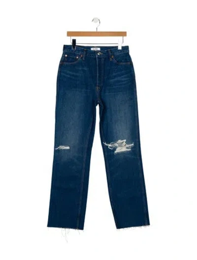Pre-owned Re/done High-rise Wide Leg Jeans In Blue