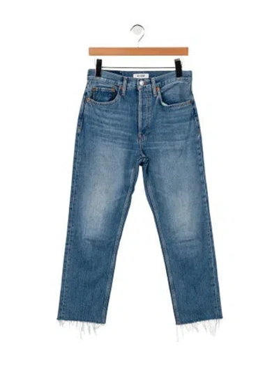 Pre-owned Re/done High-rise Wide Leg Jeans In Blue