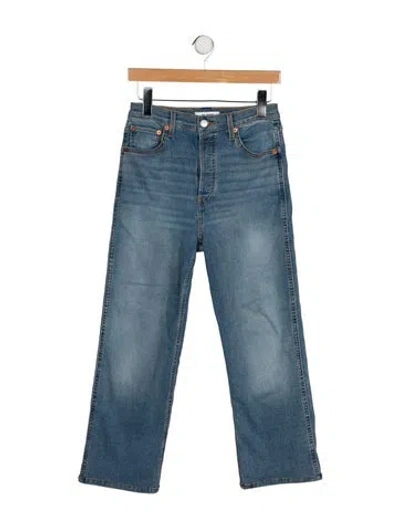 Pre-owned Re/done High-rise Wide Leg Jeans In Blue