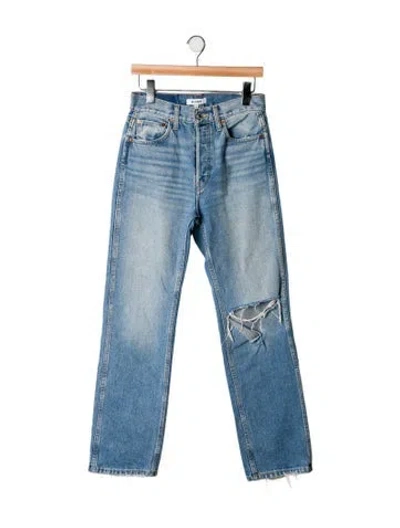 Pre-owned Re/done High-rise Wide Leg Jeans In Blue