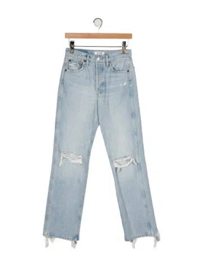 Pre-owned Re/done High-rise Wide Leg Jeans In Blue