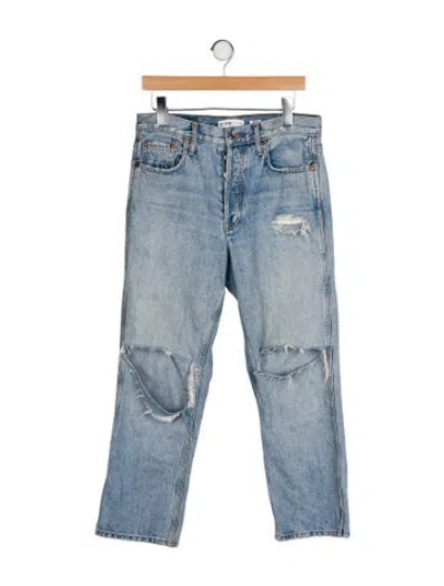 Pre-owned Re/done High-rise Wide Leg Jeans In Blue