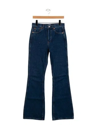 Pre-owned Re/done High-rise Wide Leg Jeans In Blue