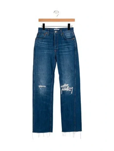 Pre-owned Re/done High-rise Wide Leg Jeans In Blue