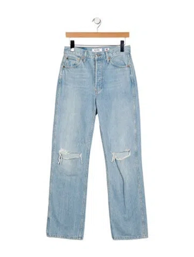 Pre-owned Re/done High-rise Wide Leg Jeans In Blue