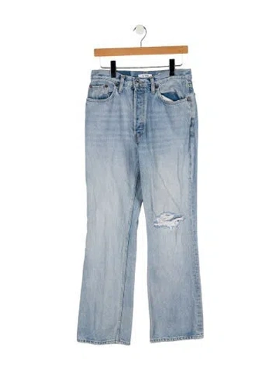 Pre-owned Re/done High-rise Wide Leg Jeans In Blue