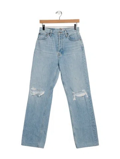Pre-owned Re/done High-rise Wide Leg Jeans In Blue