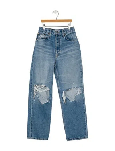 Pre-owned Re/done High-rise Wide Leg Jeans In Blue