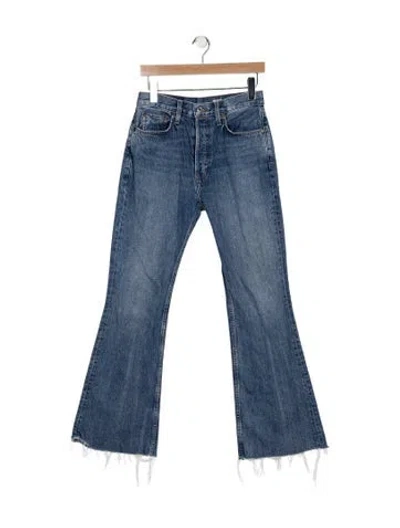 Pre-owned Re/done High-rise Wide Leg Jeans In Blue