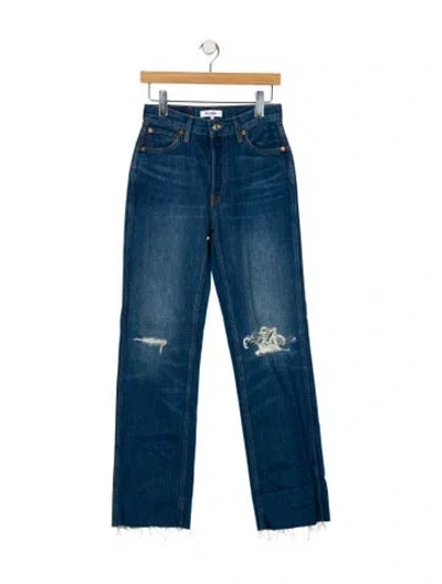 Pre-owned Re/done High-rise Wide Leg Jeans In Blue