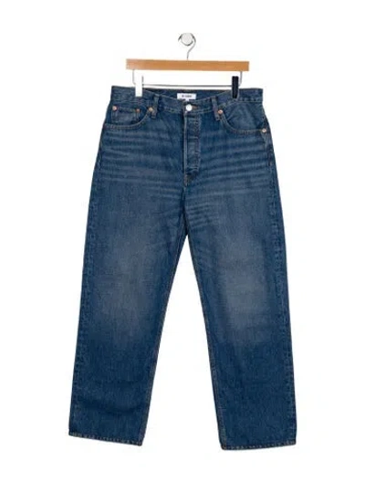Pre-owned Re/done High-rise Wide Leg Jeans In Blue