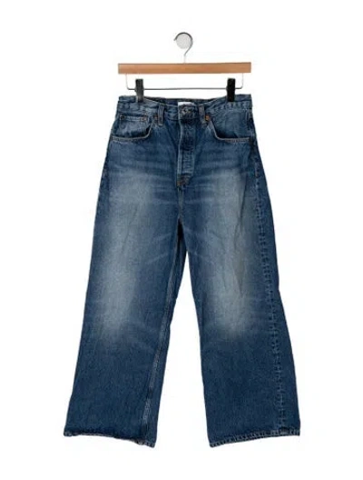 Pre-owned Re/done High-rise Wide Leg Jeans In Blue