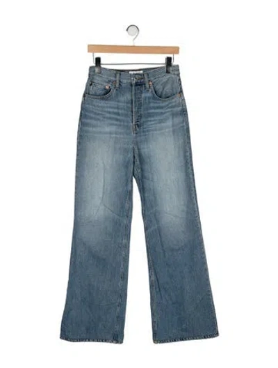 Pre-owned Re/done High-rise Wide Leg Jeans In Blue