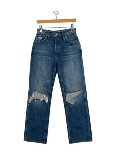 Pre-owned Re/done High-rise Wide Leg Jeans In Blue