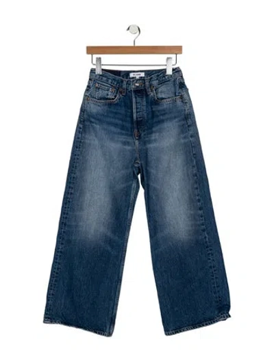 Pre-owned Re/done High-rise Wide Leg Jeans In Blue