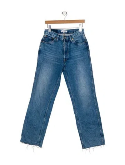 Pre-owned Re/done High-rise Wide Leg Jeans In Blue
