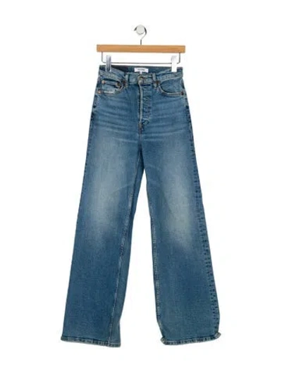 Pre-owned Re/done High-rise Wide Leg Jeans In Blue
