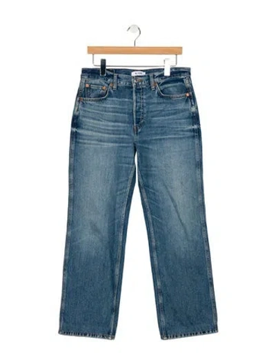 Pre-owned Re/done High-rise Wide Leg Jeans In Blue