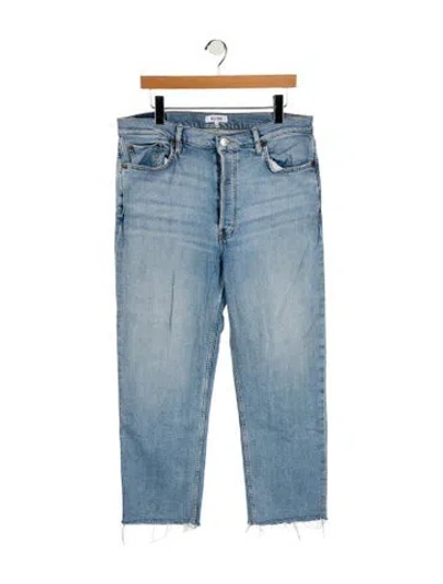 Pre-owned Re/done High-rise Wide Leg Jeans In Blue