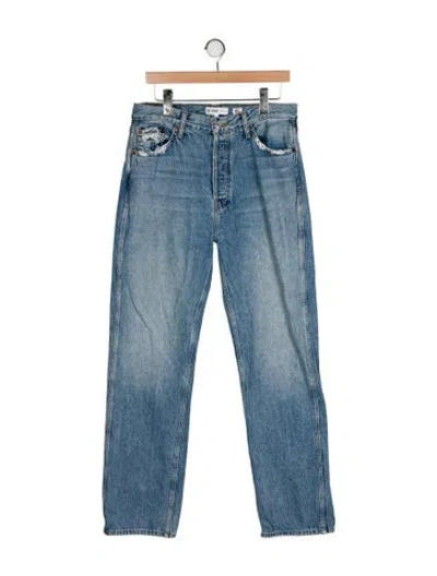 Pre-owned Re/done High-rise Wide Leg Jeans In Blue