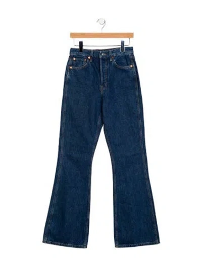 Pre-owned Re/done High-rise Wide Leg Jeans In Blue