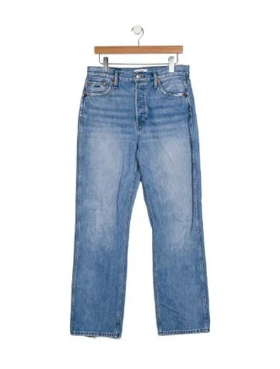 Pre-owned Re/done High-rise Wide Leg Jeans In Blue