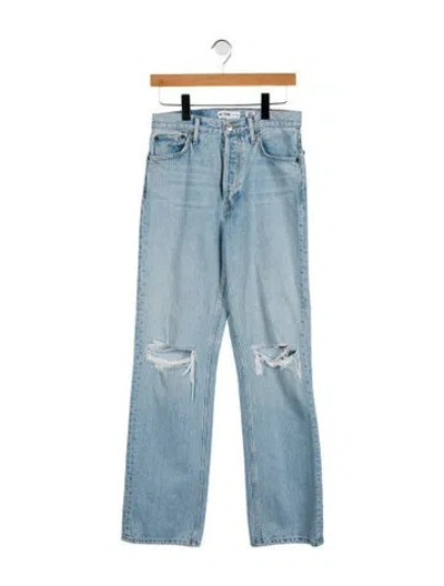 Pre-owned Re/done High-rise Wide Leg Jeans In Blue