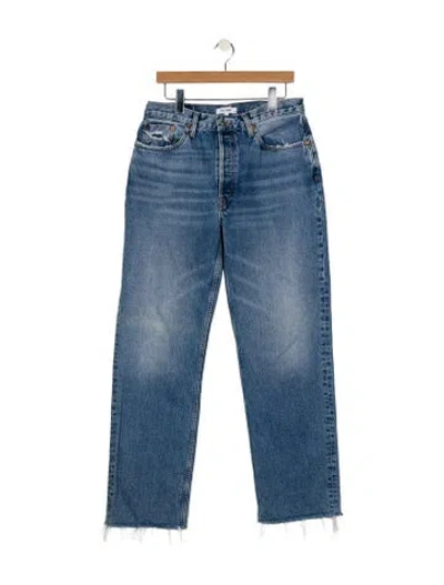 Pre-owned Re/done High-rise Wide Leg Jeans In Blue