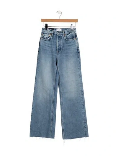 Pre-owned Re/done High-rise Wide Leg Jeans In Blue