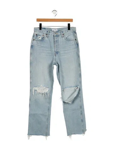 Pre-owned Re/done High-rise Wide Leg Jeans In Blue