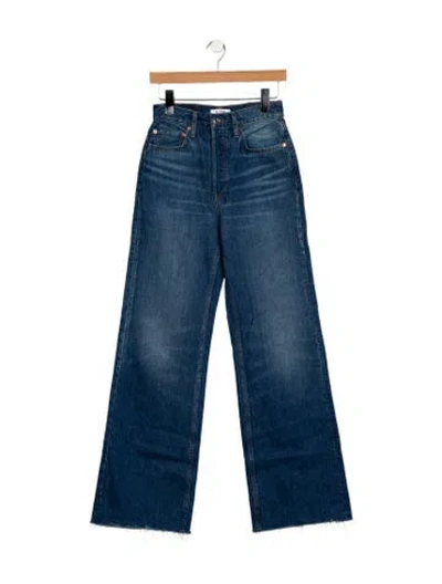 Pre-owned Re/done High-rise Wide Leg Jeans In Blue