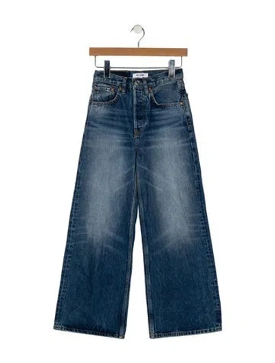 Pre-owned Re/done High-rise Wide Leg Jeans In Blue