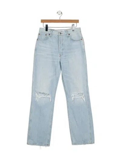 Pre-owned Re/done High-rise Wide Leg Jeans In Blue