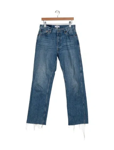 Pre-owned Re/done High-rise Wide Leg Jeans In Blue