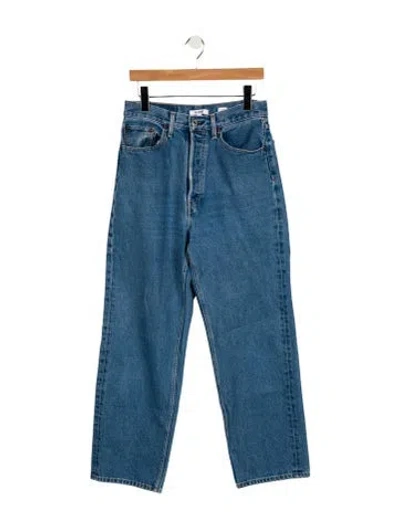 Pre-owned Re/done High-rise Wide Leg Jeans In Blue