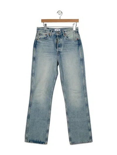 Pre-owned Re/done High-rise Wide Leg Jeans In Blue