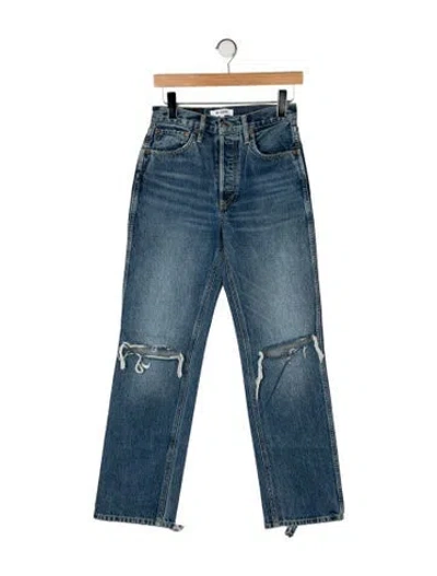 Pre-owned Re/done High-rise Wide Leg Jeans In Blue