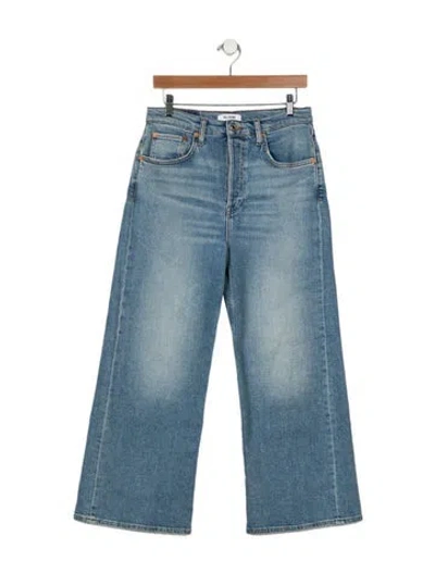 Pre-owned Re/done High-rise Wide Leg Jeans In Blue