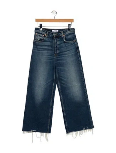 Pre-owned Re/done High-rise Wide Leg Jeans In Blue