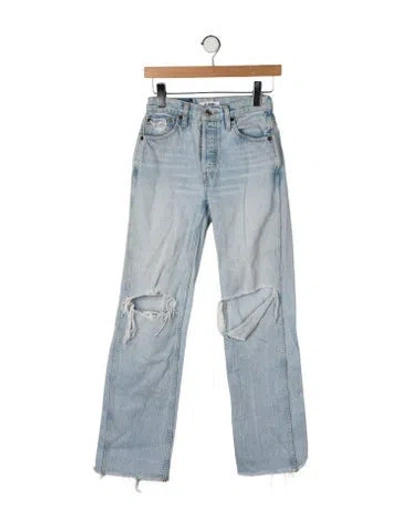 Pre-owned Re/done High-rise Wide Leg Jeans In Blue