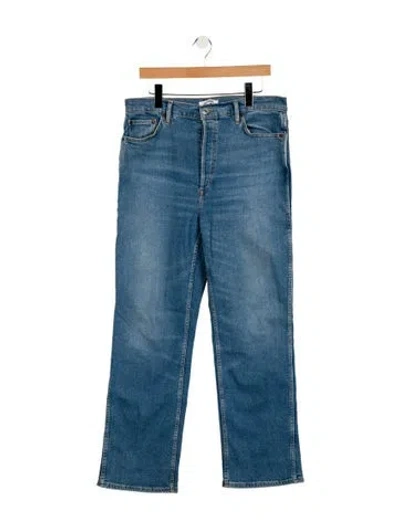 Pre-owned Re/done High-rise Wide Leg Jeans In Blue