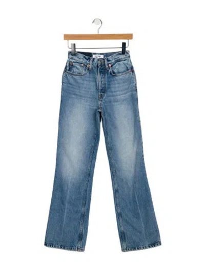 Pre-owned Re/done High-rise Wide Leg Jeans In Blue