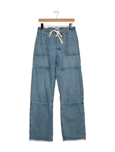 Pre-owned Re/done High-rise Wide Leg Jeans In Blue