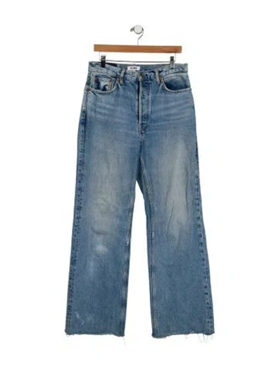 Pre-owned Re/done High-rise Wide Leg Jeans In Blue